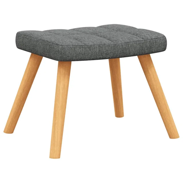 Chaise de relaxation avec tabouret Gris foncé Tissu