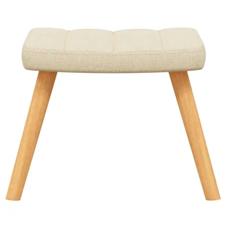 Chaise de relaxation avec tabouret Crème Tissu