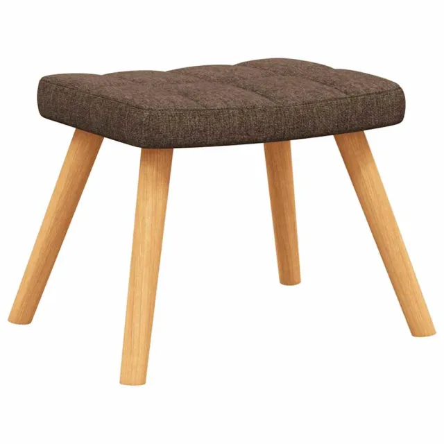 Chaise de relaxation avec tabouret Marron Tissu