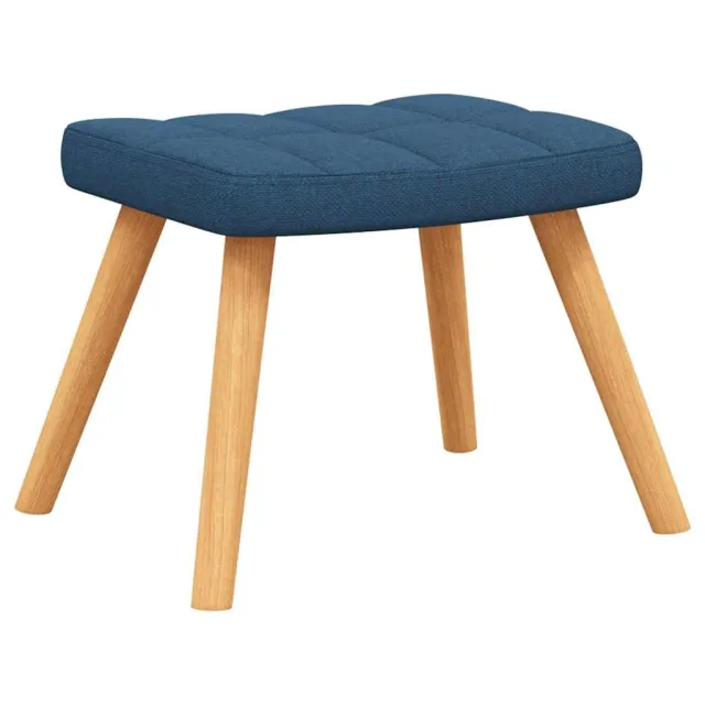 Chaise de relaxation avec tabouret Bleu Tissu