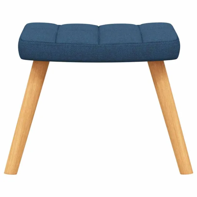 Chaise de relaxation avec tabouret Bleu Tissu