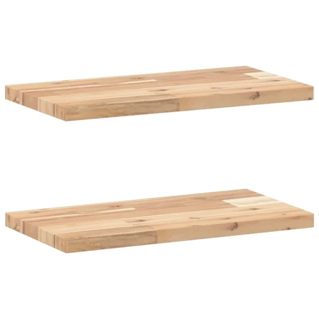 Étagères flottantes 2 pcs 60x20x2 cm acacia massif non traité