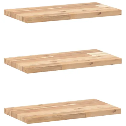 Étagères flottantes 3 pcs 60x20x2 cm acacia massif non traité 2