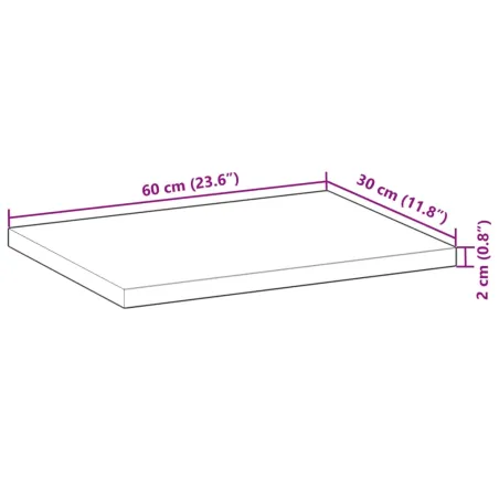 Étagère flottante 60x30x2 cm bois d'acacia massif non traité