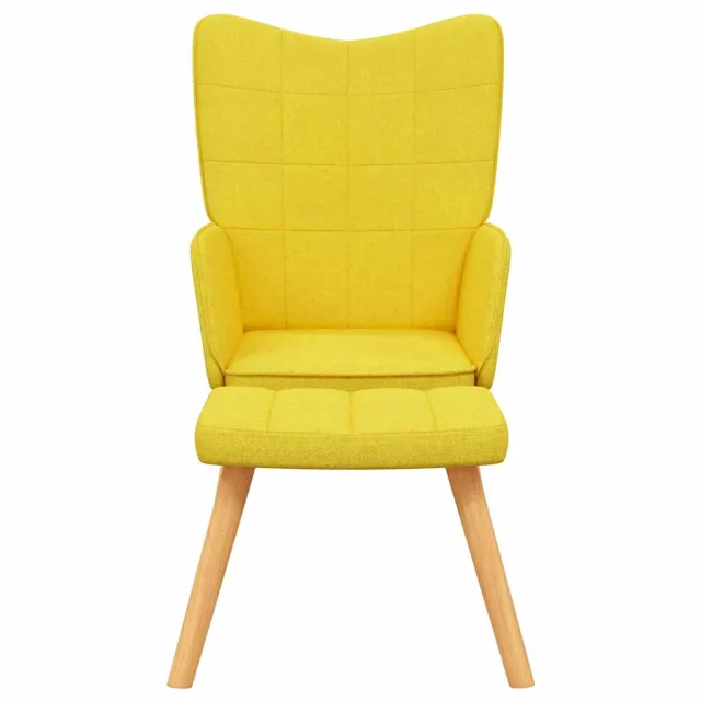 Chaise de relaxation avec tabouret Jaune moutarde Tissu