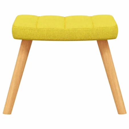 Chaise de relaxation avec tabouret Jaune moutarde Tissu