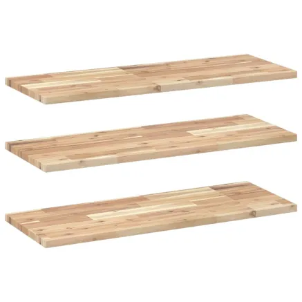 Étagères flottantes 3 pcs 80x30x2 cm acacia massif non traité 2