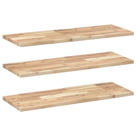 Étagères flottantes 3 pcs 80x30x2 cm acacia massif non traité