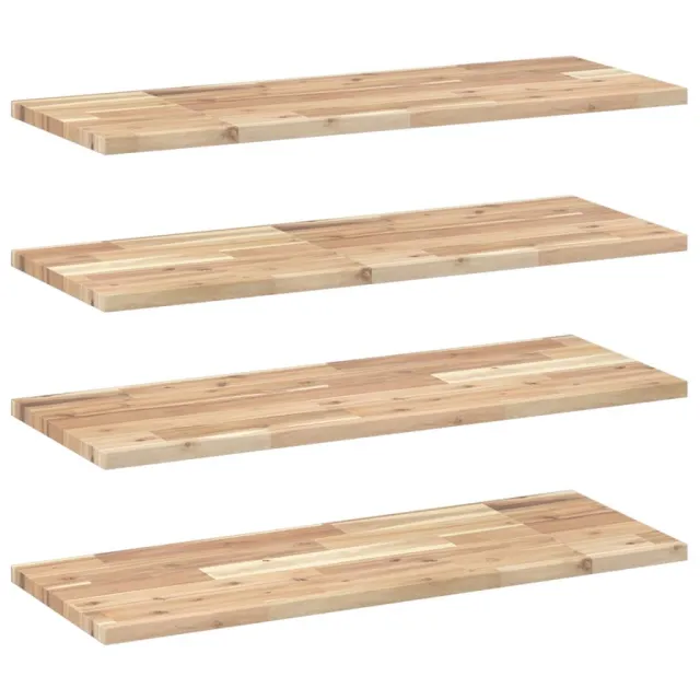 Étagères flottantes 4 pcs 80x30x2 cm acacia massif non traité