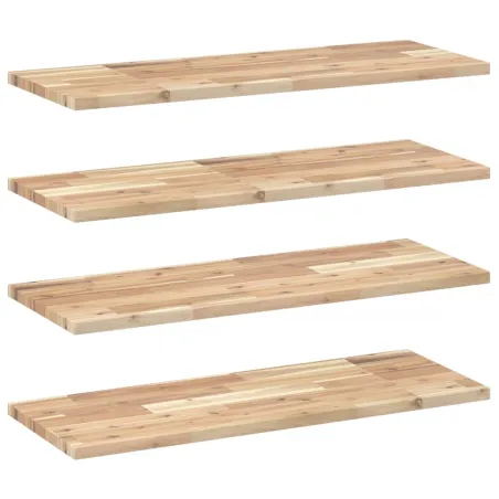Étagères flottantes 4 pcs 80x30x2 cm acacia massif non traité