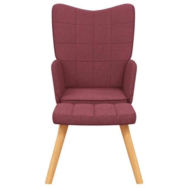 Chaise de relaxation avec tabouret Rouge bordeaux Tissu