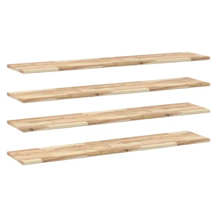 Étagères flottantes 4 pcs 120x30x2 cm acacia massif non traité 2