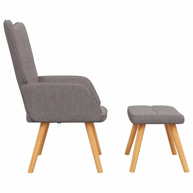 Chaise de relaxation avec tabouret Taupe Tissu