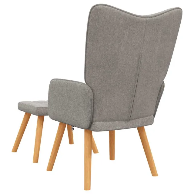 Chaise de relaxation avec tabouret Taupe Tissu