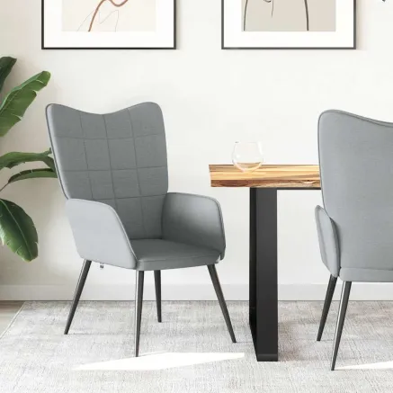 Chaise de relaxation Gris clair Tissu