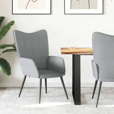 Chaise de relaxation Gris clair Tissu