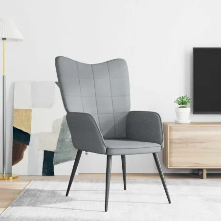 Chaise de relaxation Gris clair Tissu