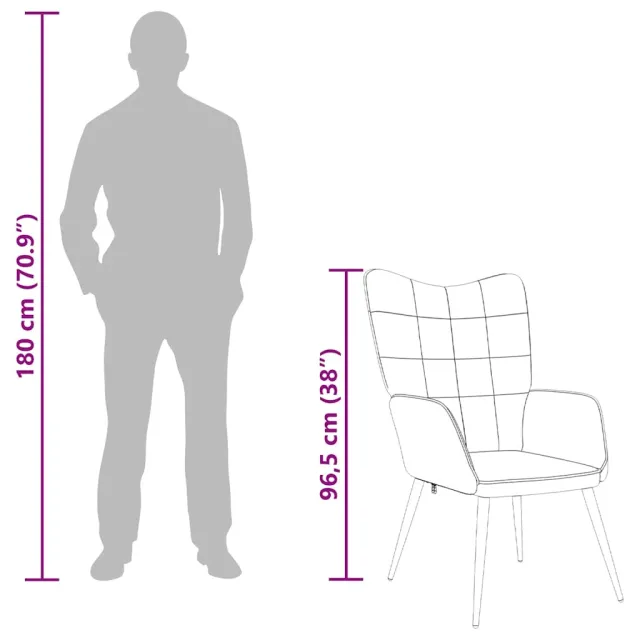 Chaise de relaxation Gris clair Tissu