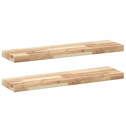 Étagères flottantes 2 pcs 80x20x4 cm acacia massif non traité 2