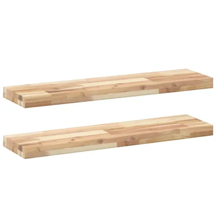 Étagères flottantes 2 pcs 100x20x4 cm acacia massif non traité 2