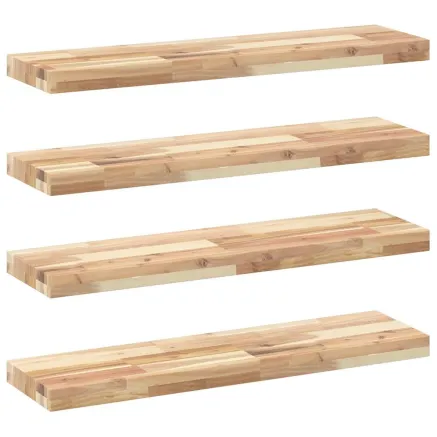Étagères flottantes 4 pcs 100x20x4 cm acacia massif non traité 2