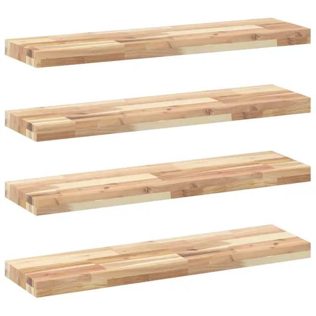 Étagères flottantes 4 pcs 100x20x4 cm acacia massif non traité