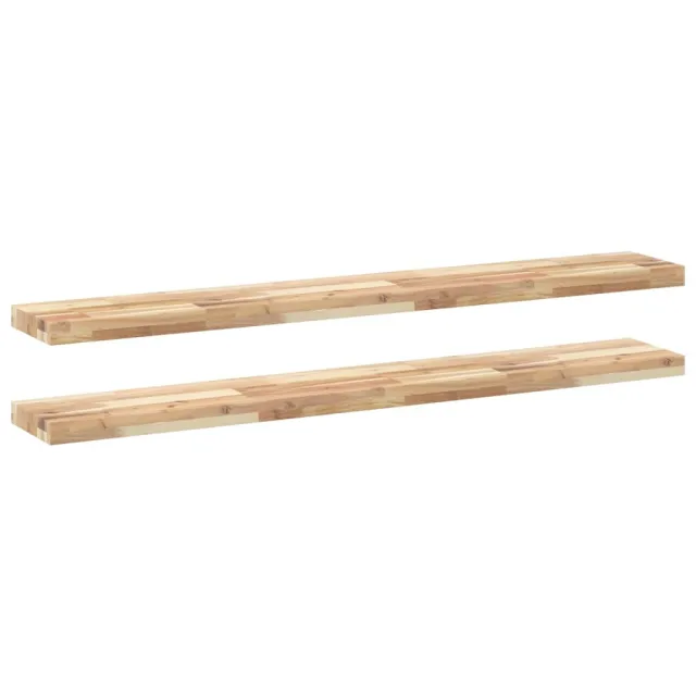 Étagères flottantes 2 pcs 120x20x4 cm acacia massif non traité