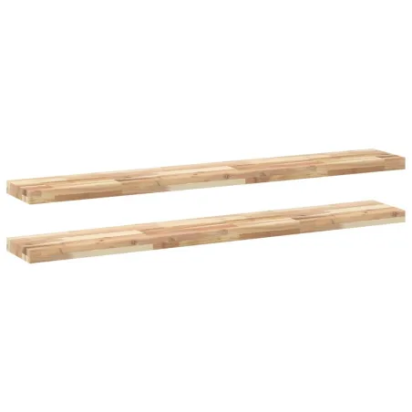 Étagères flottantes 2 pcs 120x20x4 cm acacia massif non traité