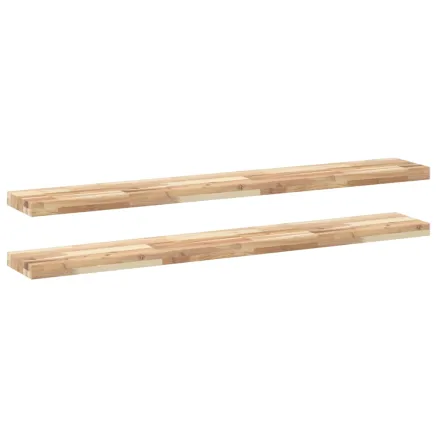 Étagères flottantes 2 pcs 140x20x4 cm acacia massif non traité 2