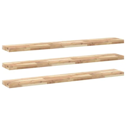 Étagères flottantes 3 pcs 140x20x4 cm acacia massif non traité 2
