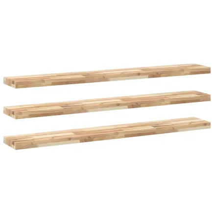 Étagères flottantes 3 pcs 160x20x4 cm acacia massif non traité 2