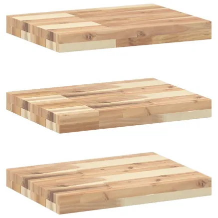 Étagères flottantes 3 pcs 40x30x4 cm acacia massif non traité 2