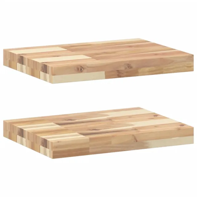 Étagères flottantes 2 pcs 60x30x4 cm acacia massif non traité