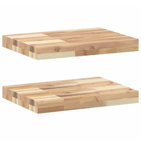 Étagères flottantes 2 pcs 60x30x4 cm acacia massif non traité