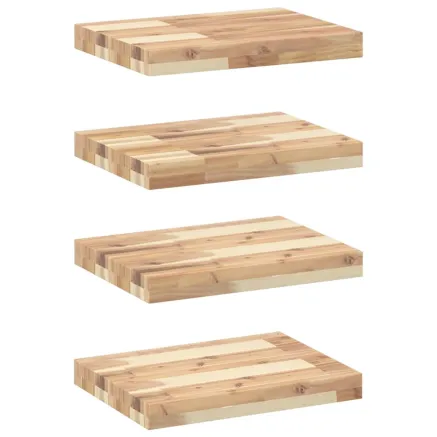Étagères flottantes 4 pcs 60x30x4 cm acacia massif non traité 2
