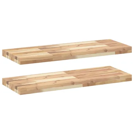 Étagères flottantes 2 pcs 100x30x4 cm acacia massif non traité 2