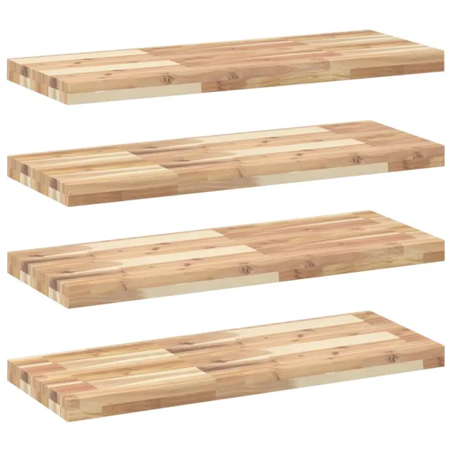 Étagères flottantes 4 pcs 100x30x4 cm acacia massif non traité