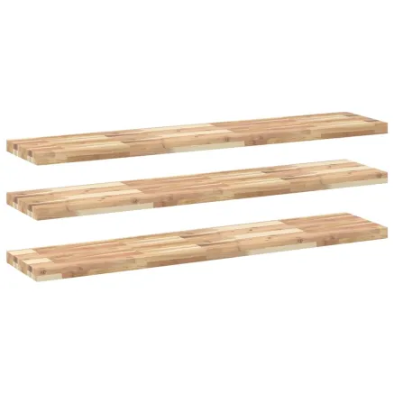 Étagères flottantes 3 pcs 120x30x4 cm acacia massif non traité 2