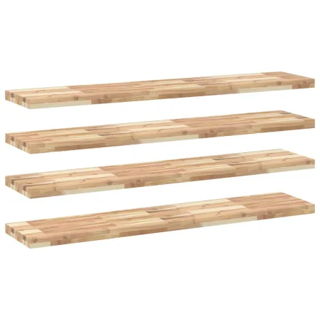 Étagères flottantes 4 pcs 120x30x4 cm acacia massif non traité