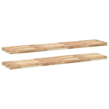 Étagères flottantes 2 pcs 140x30x4 cm acacia massif non traité