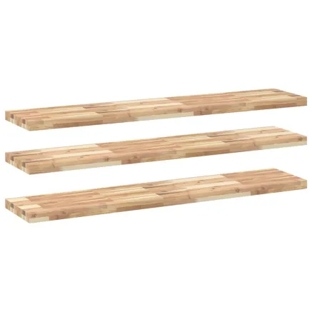 Étagères flottantes 3 pcs 140x30x4 cm acacia massif non traité 2