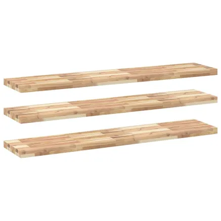 Étagères flottantes 3 pcs 160x30x4 cm acacia massif non traité 2