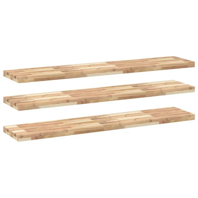 Étagères flottantes 3 pcs 160x30x4 cm acacia massif non traité