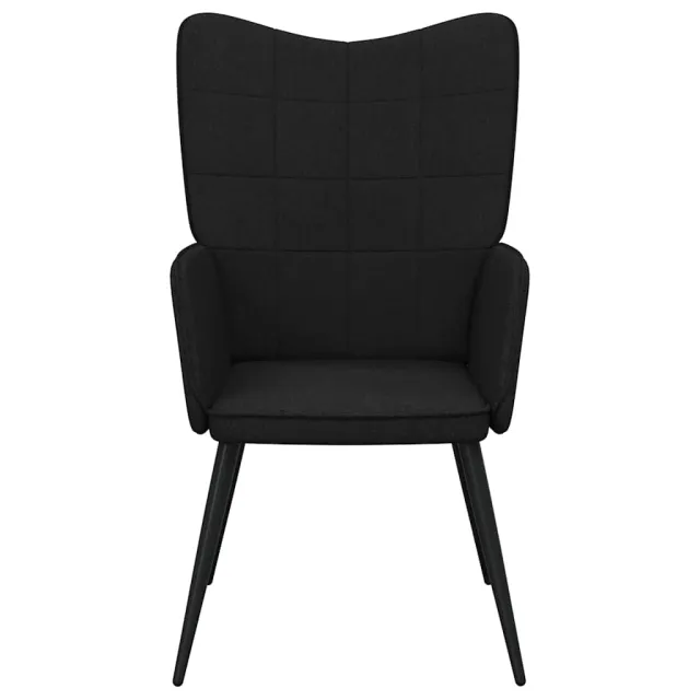 Chaise de relaxation Noir Tissu