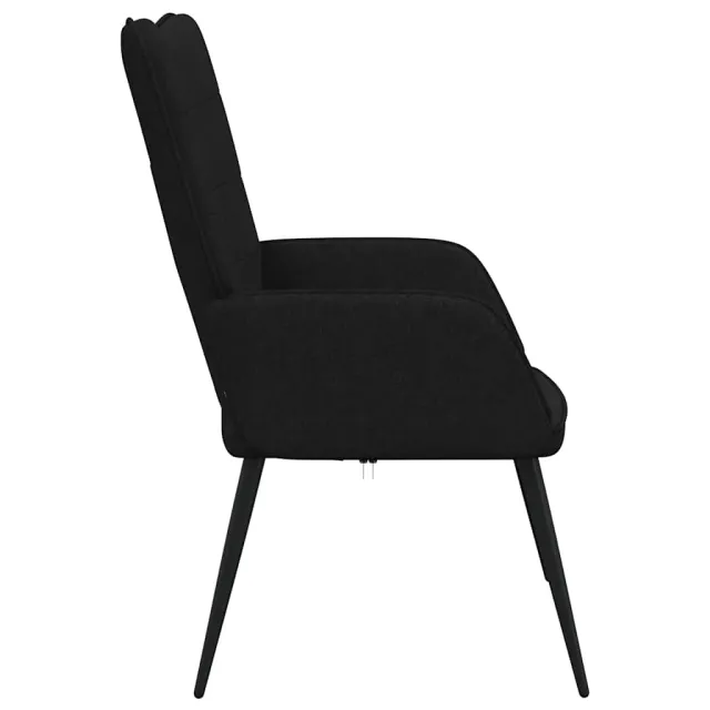 Chaise de relaxation Noir Tissu