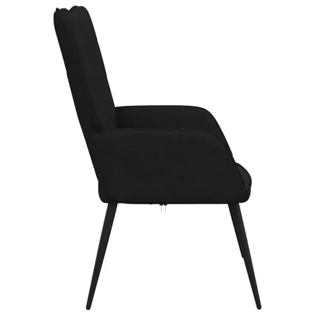 Chaise de relaxation Noir Tissu