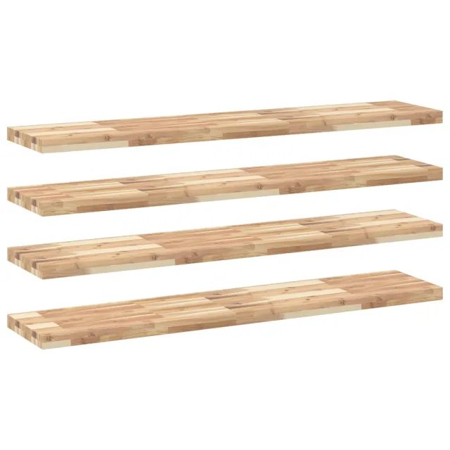 Étagères flottantes 4 pcs 160x30x4 cm acacia massif non traité