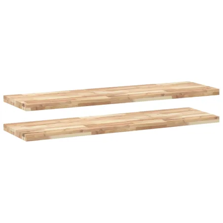 Étagères flottantes 2 pcs 120x40x4 cm acacia massif non traité