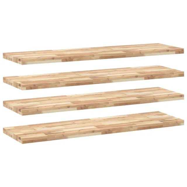 Étagères flottantes 4 pcs 120x40x4 cm acacia massif non traité