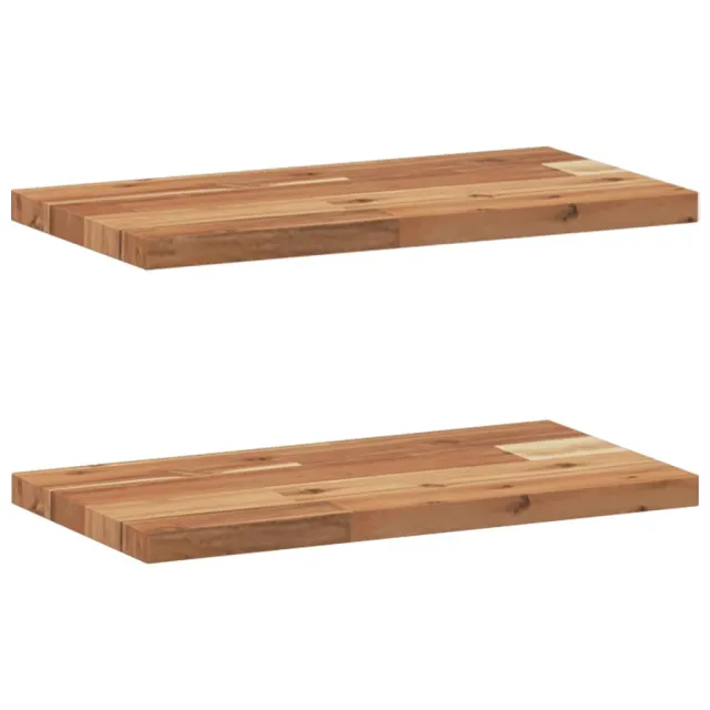 Étagères flottantes 2 pcs 60x20x2 cm acacia massif à l'huile